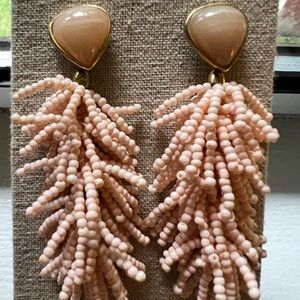 Stella & Dot 2-in-1 pink chandelier beaded earrings
